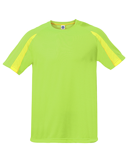 Starworld - Unisex Contrast Sports T-Shirt - Fluorescent Green, Fluorescent Yellow