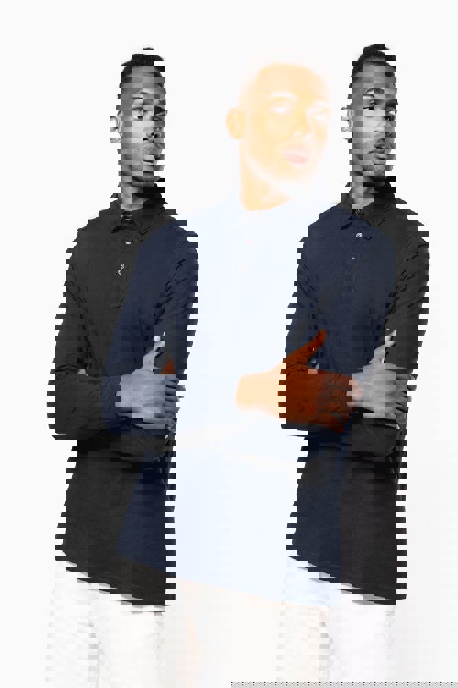 K264 - Langarm-Polohemd für Herren aus Jersey