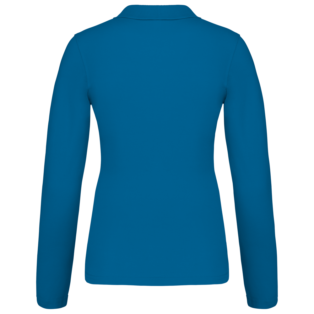 K257C - Damen Langarm-Polohemd. Baumwollpiqué