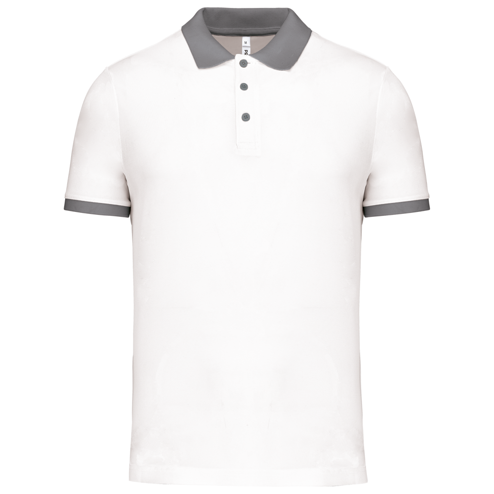 PA489 - Herren Performance Piqué-Polohemd - White / sporty grey
