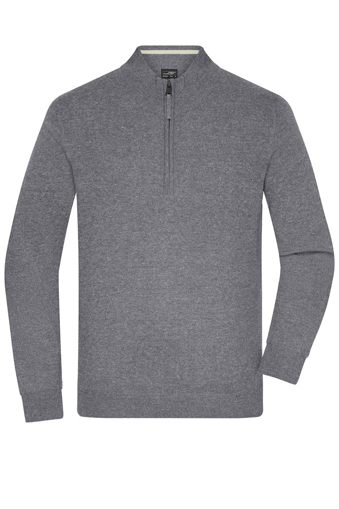 Men's Half-Zip Troyer - Grey-heather (ca. Pantone 442C)