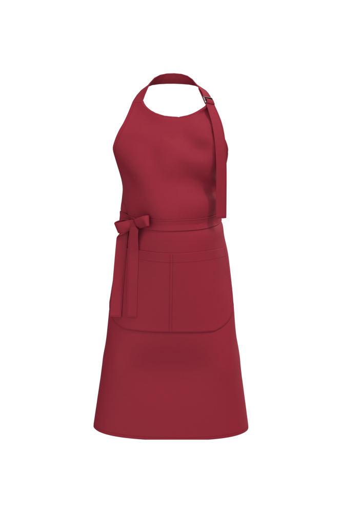 K8007 - Bio-Baumwolle Schürze mit Tasche - Hibiscus Red