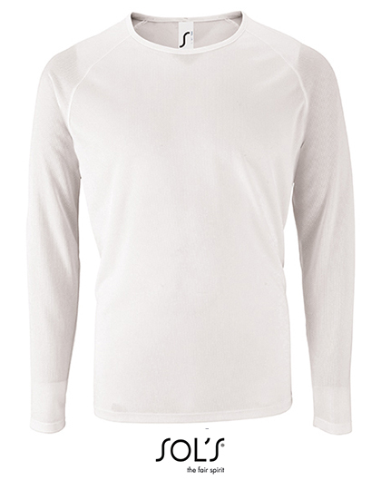 SOL´S - Men´s Long Sleeve Sports T-Shirt Sporty - White