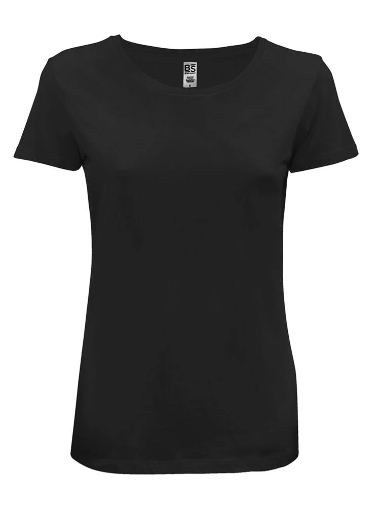 BS Evolution Damen-T-Shirt, 150 g/m2, 100 % Bio-Baumwolle - Schwarz