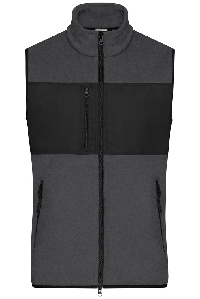 Men's Fleece Vest GRS - Dark-melange/black (ca. Pantone 7540C
blackC)