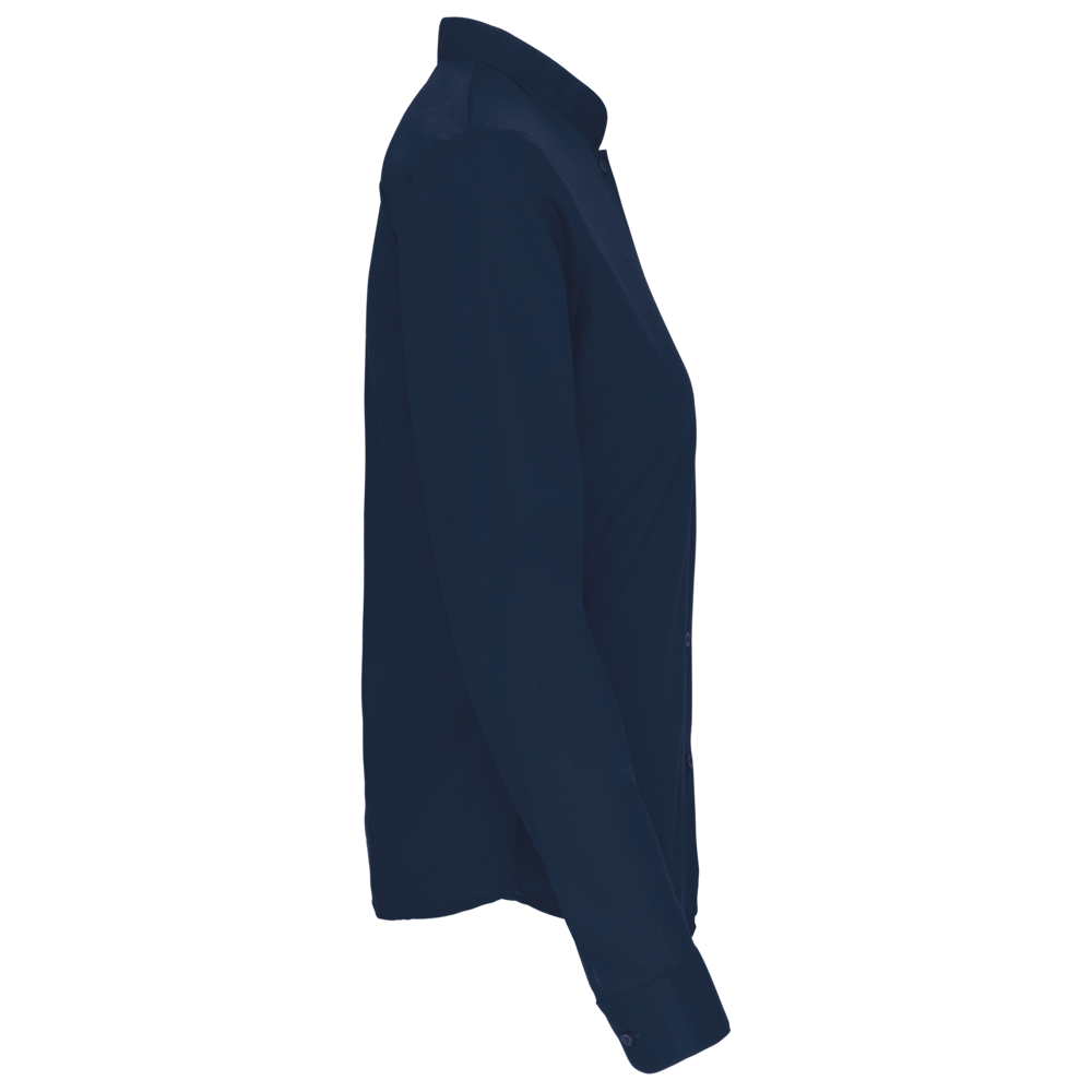 K514C - Damen hemdbluse mao-kragen langarm