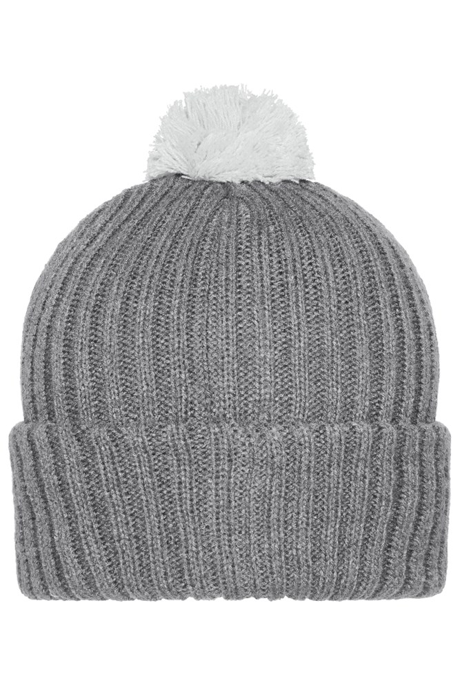 Knitted Cap with Pompon