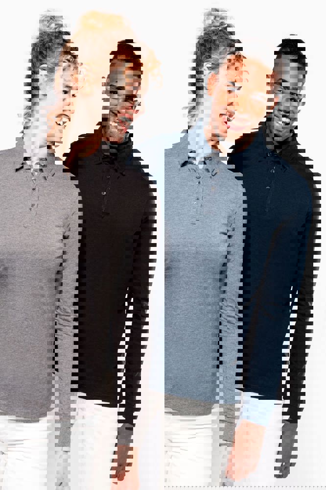 K264 - Langarm-Polohemd für Herren aus Jersey