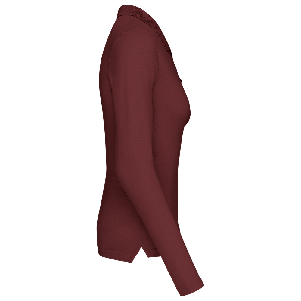 K257C - Damen Langarm-Polohemd. Baumwollpiqué