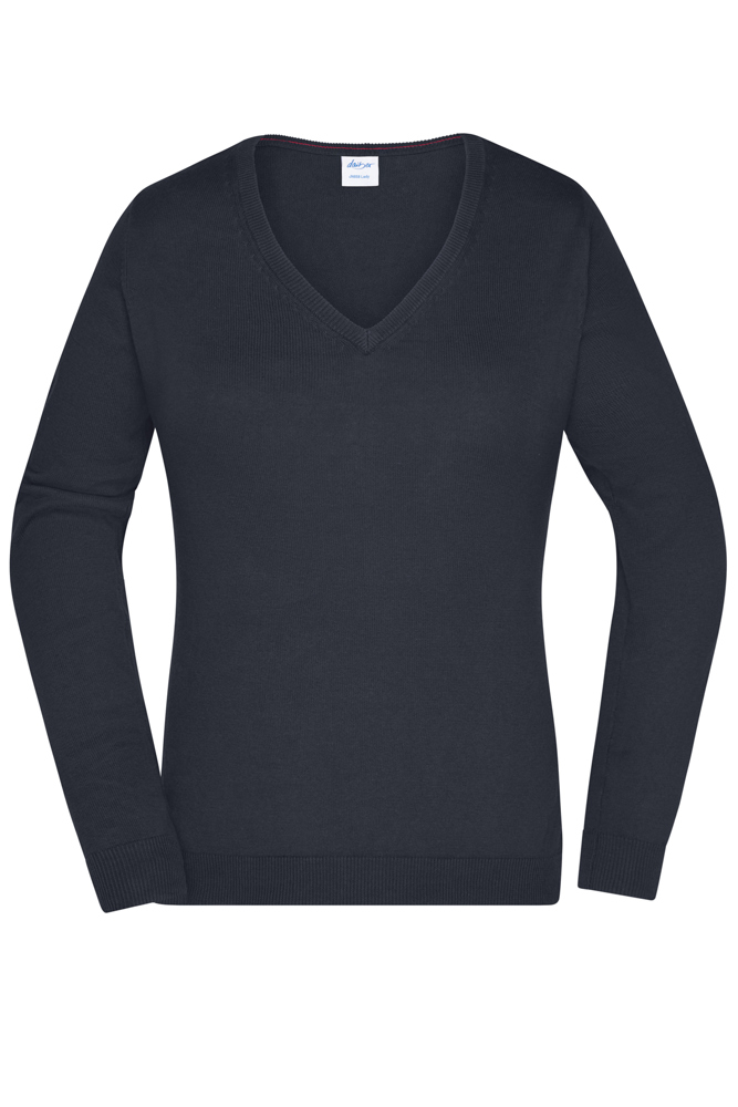 Ladies' V-Neck Pullover - Black (ca. Pantone blackC)