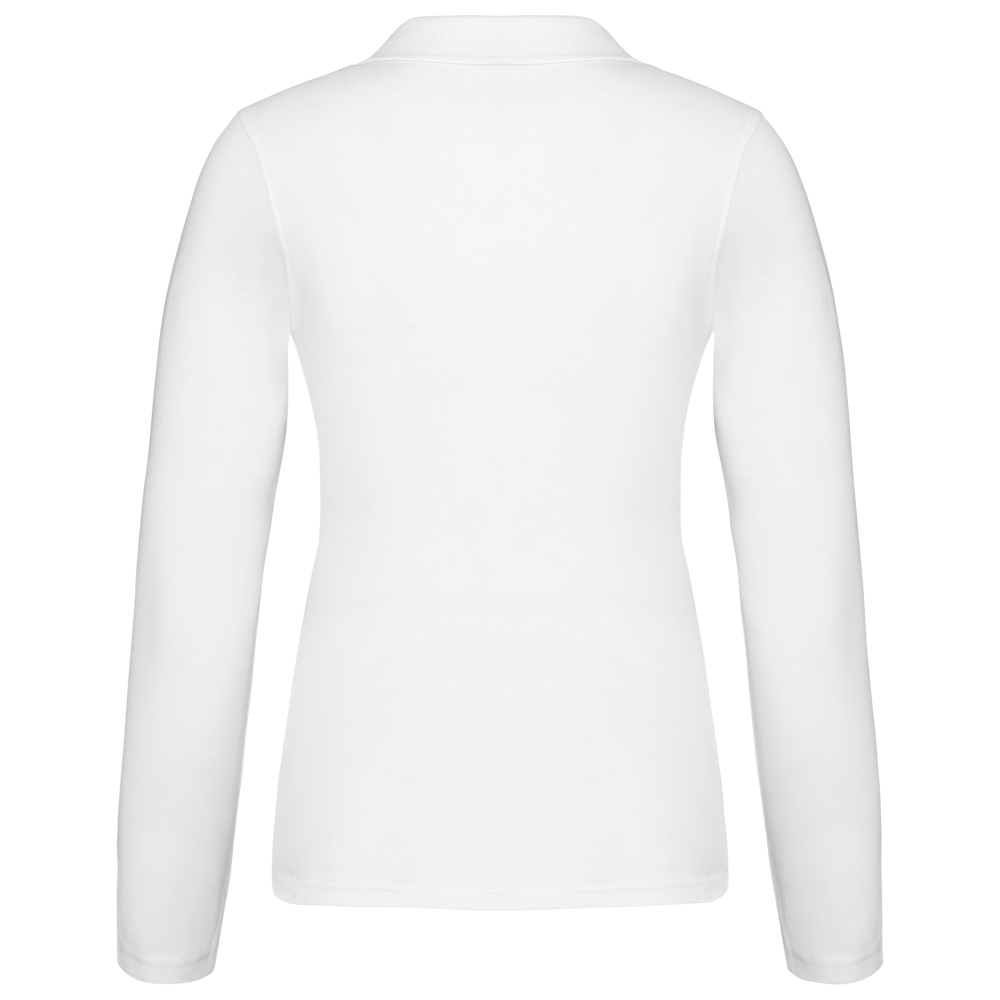 K257 - Damen Langarm-Polohemd. Baumwollpiqué