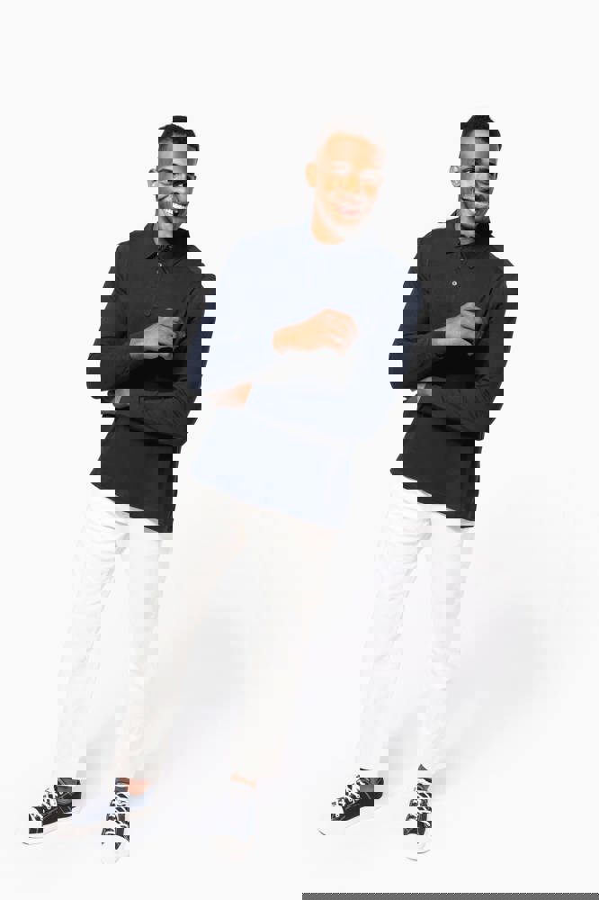 K264 - Langarm-Polohemd für Herren aus Jersey