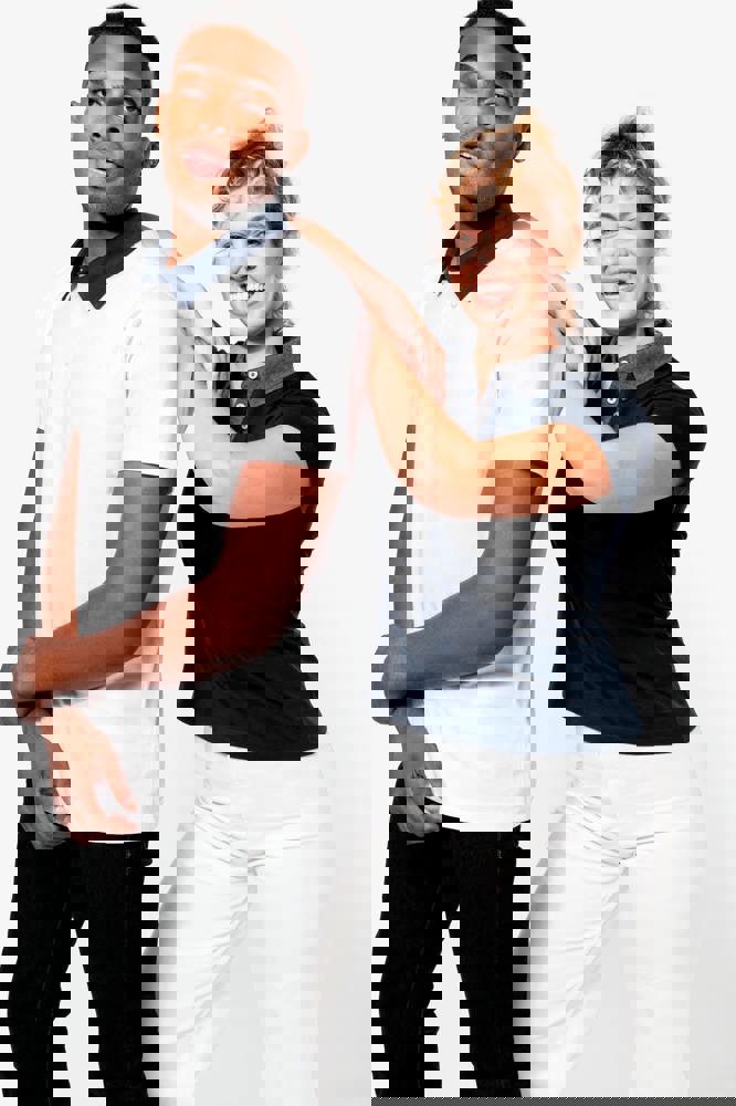 K261 - Zweifarbiges Jersey-Polohemd für Damen