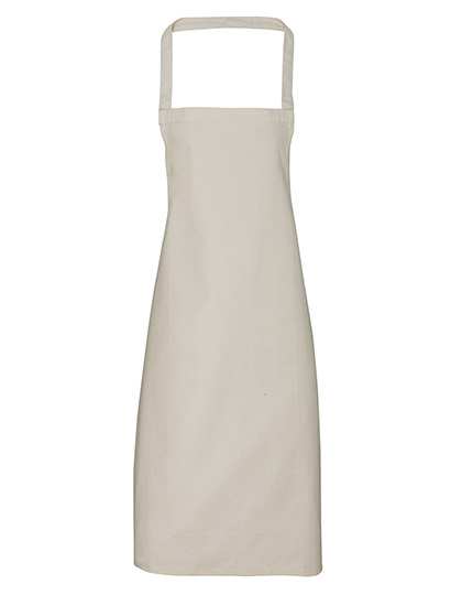 Premier Workwear - Organic Cotton Bib Apron (No Pocket) - Natural (ca. Pantone 1205C)