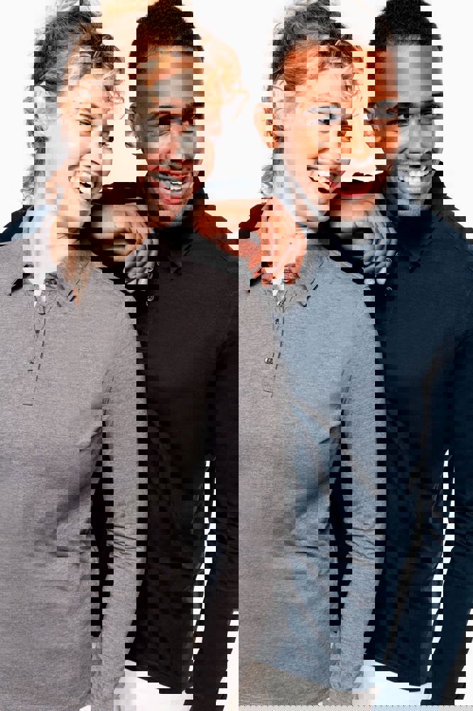 K264 - Langarm-Polohemd für Herren aus Jersey