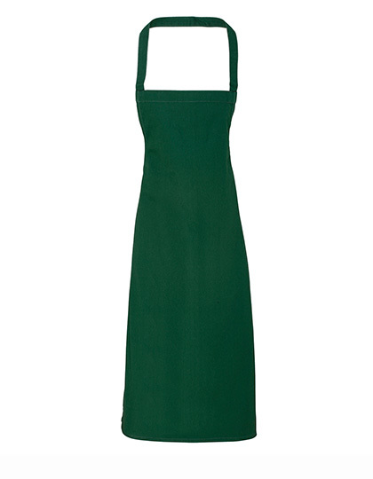 Premier Workwear - Organic Cotton Bib Apron (No Pocket) - Bottle Green (ca. Pantone 560C)