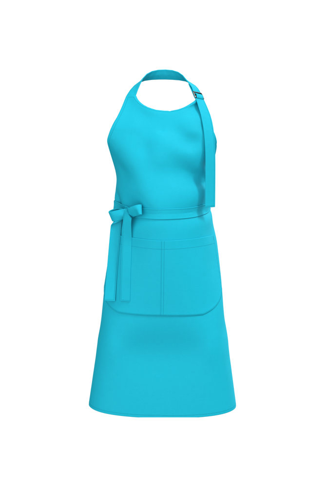 K8007 - Bio-Baumwolle Schürze mit Tasche - Sea Turquoise
