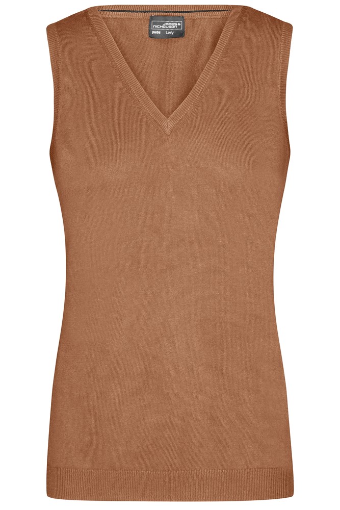 Ladies' V-Neck Pullunder - Camel (ca. Pantone 7407C)