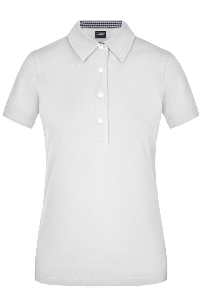Ladies' Plain Polo - White/navy/white (ca. Pantone white
296C)