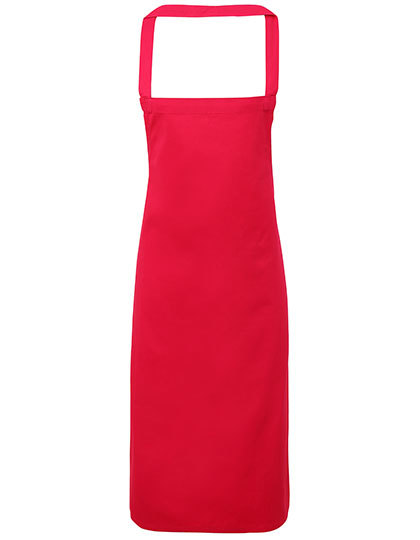 Premier Workwear - Organic Cotton Bib Apron (No Pocket) - Hot Pink (ca. Pantone 214C)