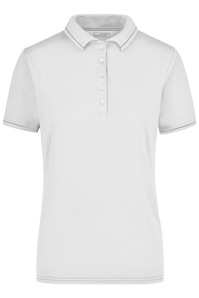 Ladies' Elastic Polo - White/black (ca. Pantone white
blackC)