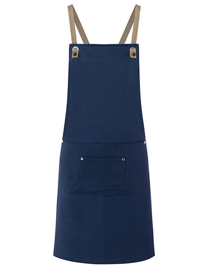 Karlowsky - Latzschürze Urban-Nature mit Kreuzbändern und großer Tasche - Steel Blue (ca. Pantone 2380C)