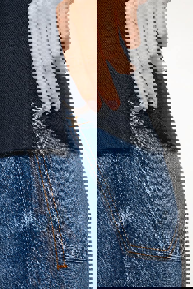 K394 - Damen T-Shirt aus Piqué-Trikot mit V-Ausschnitt