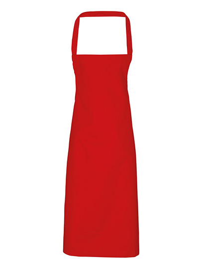 Premier Workwear - Organic Cotton Bib Apron (No Pocket) - Red (ca. Pantone 200C)