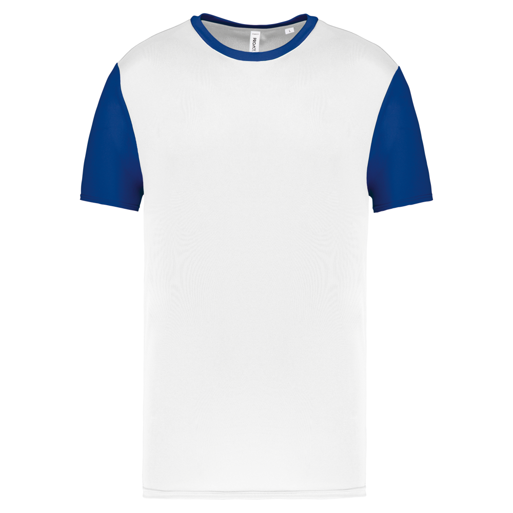PA4023 - Zweifarbiges Kurzarmtrikot für Erwachsene - White / Dark Royal Blue