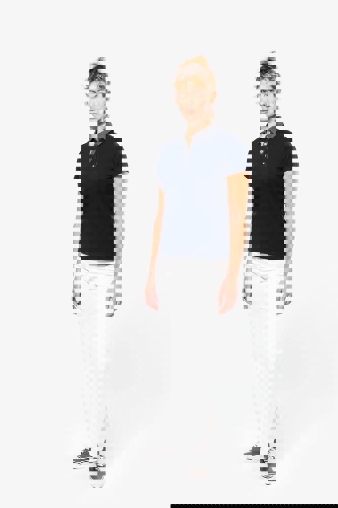 K261 - Zweifarbiges Jersey-Polohemd für Damen