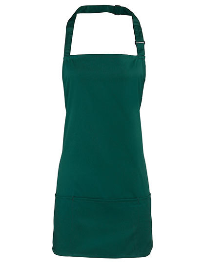 Premier Workwear - ‘Colours’ 2 in 1 Apron - Bottle Green (ca. Pantone 7736C)