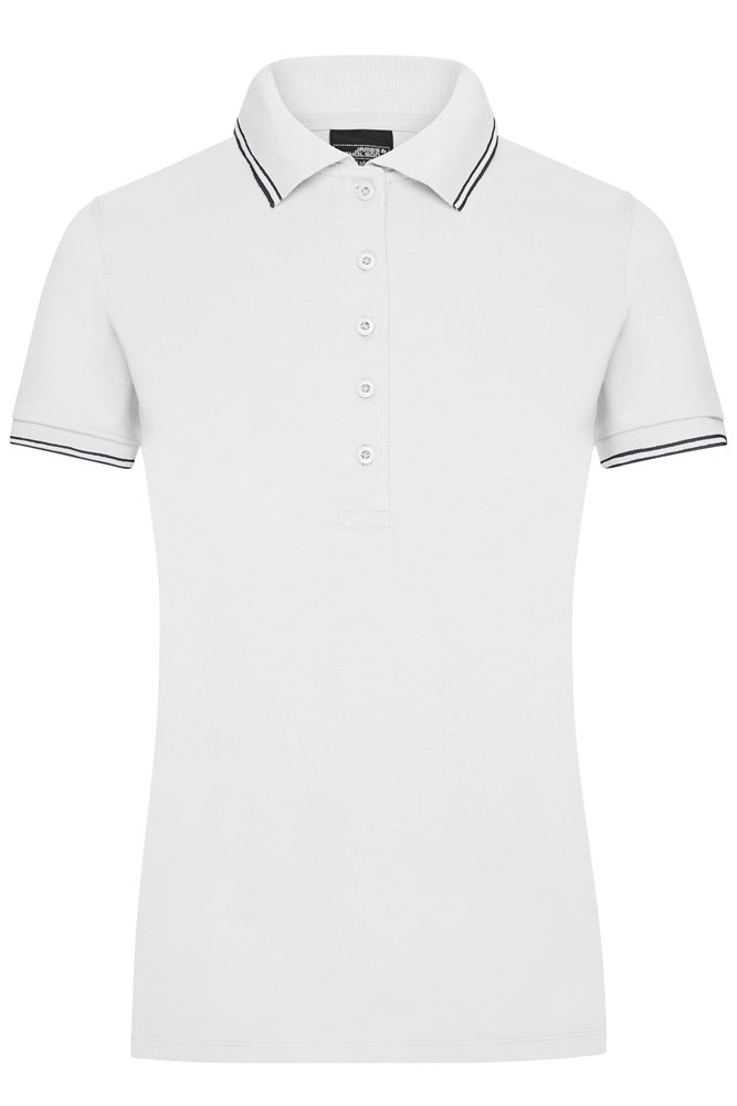 Ladies' Polo - White/navy (ca. Pantone white
296C)