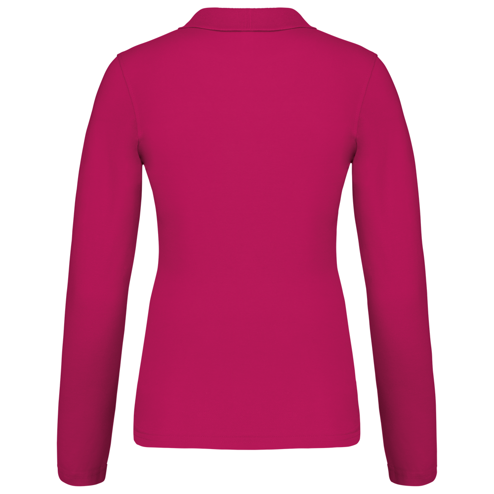 K257C - Damen Langarm-Polohemd. Baumwollpiqué