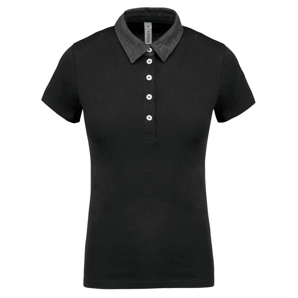 K261 - Zweifarbiges Jersey-Polohemd für Damen