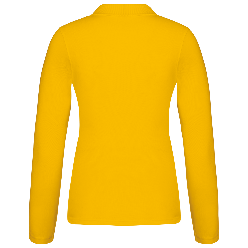 K257C - Damen Langarm-Polohemd. Baumwollpiqué