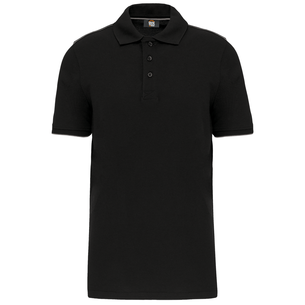 WK270 - Polo Day To Day mit kontrastfarbenen, kurzen Ärmeln - Black / Silver