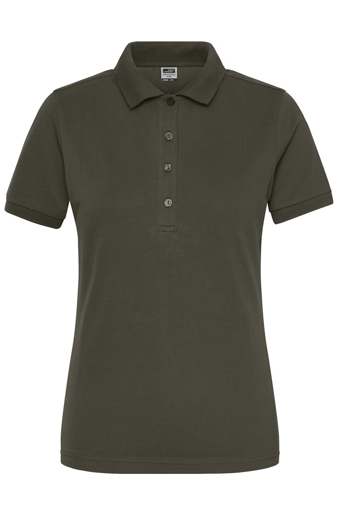 Ladies' ORGANIC Stretch-Polo Work - SOLID - OCS Blended - Olive (ca. Pantone 5743C)