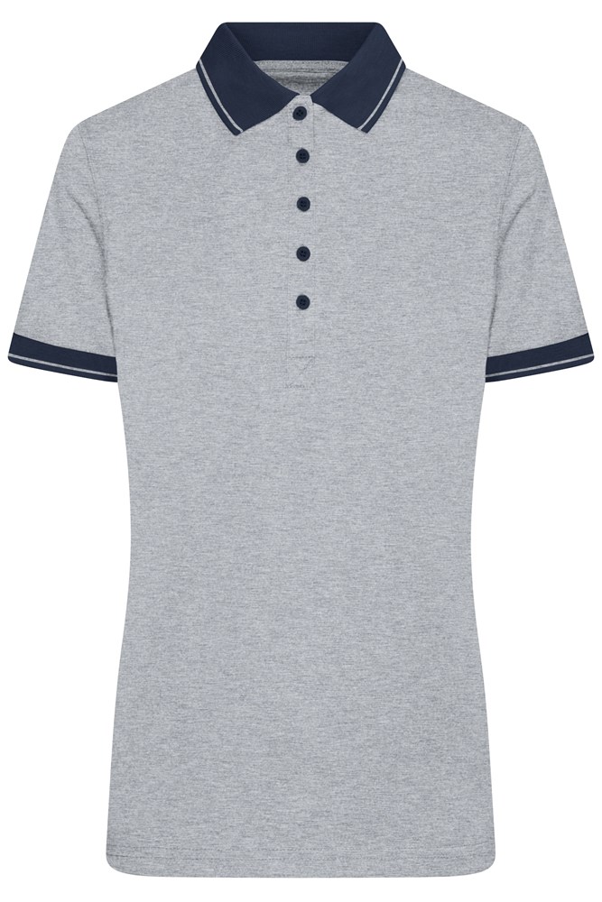 Ladies' Heather Polo - Grey-heather/navy (ca. Pantone 442C
296C)