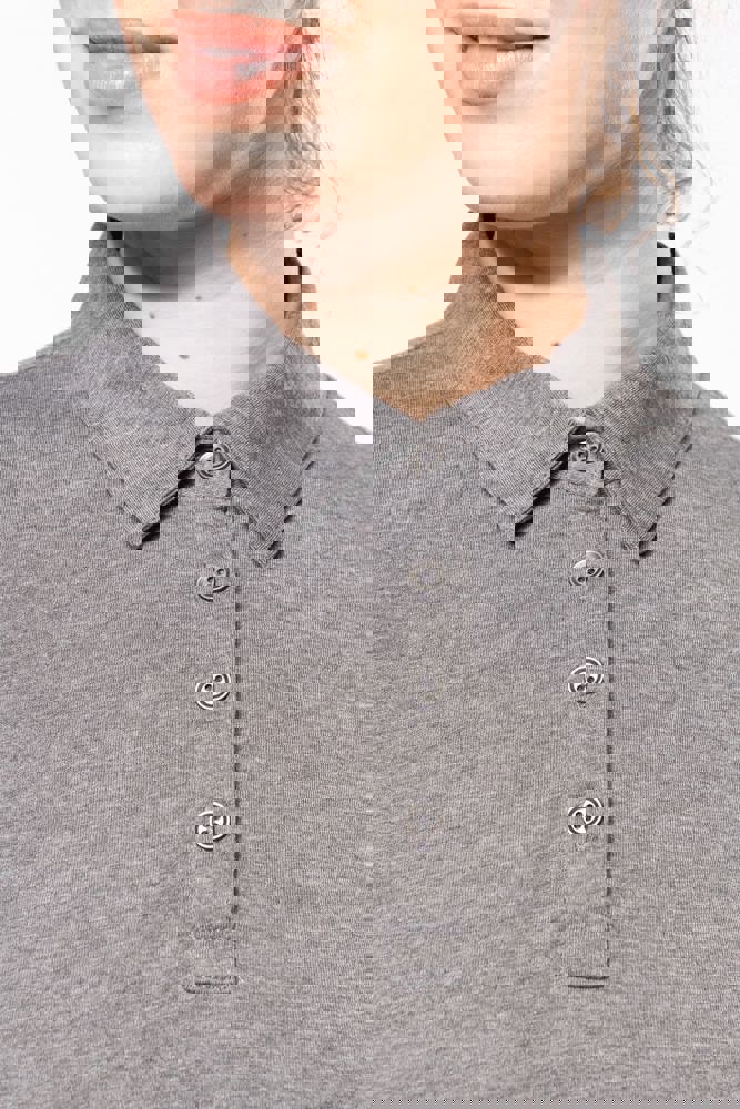 K265 - Langarm-Polohemd für Damen aus Jersey