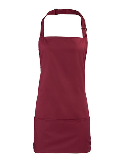 Premier Workwear - ‘Colours’ 2 in 1 Apron - Burgundy (ca. Pantone 209C)