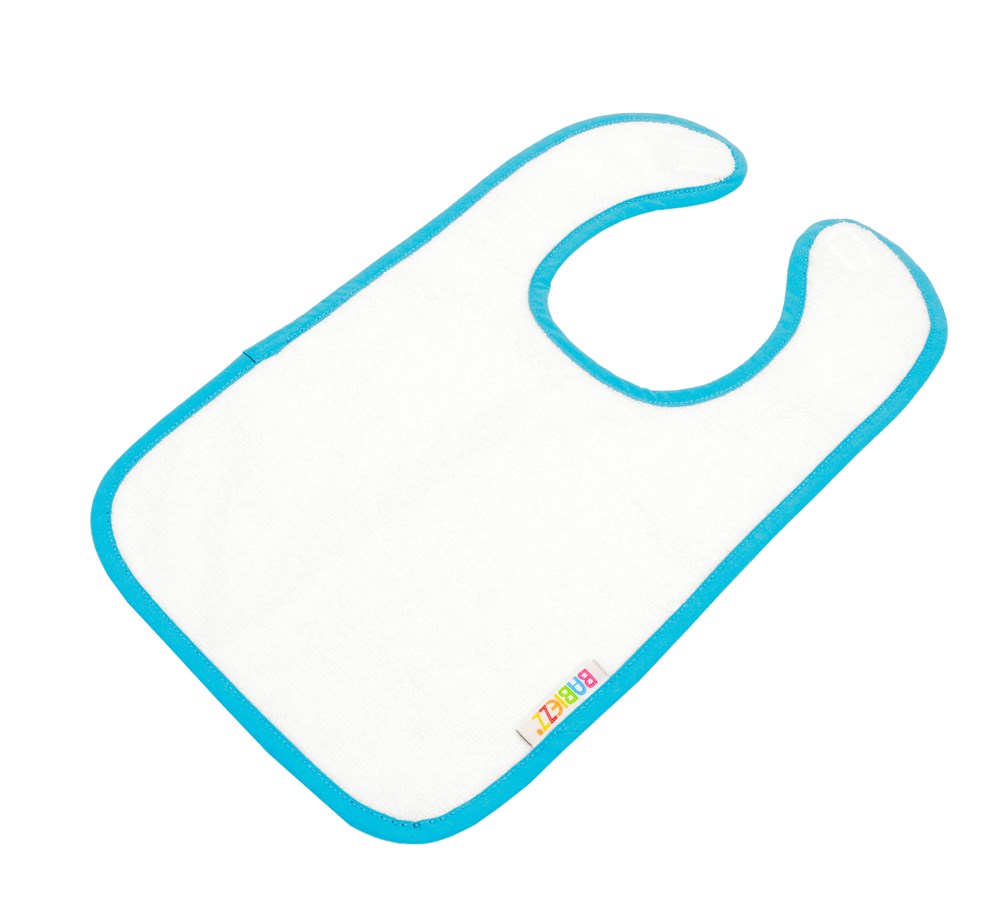 Babiezz® SUBLI Baby Lätzchen Weiß/Wasserblau