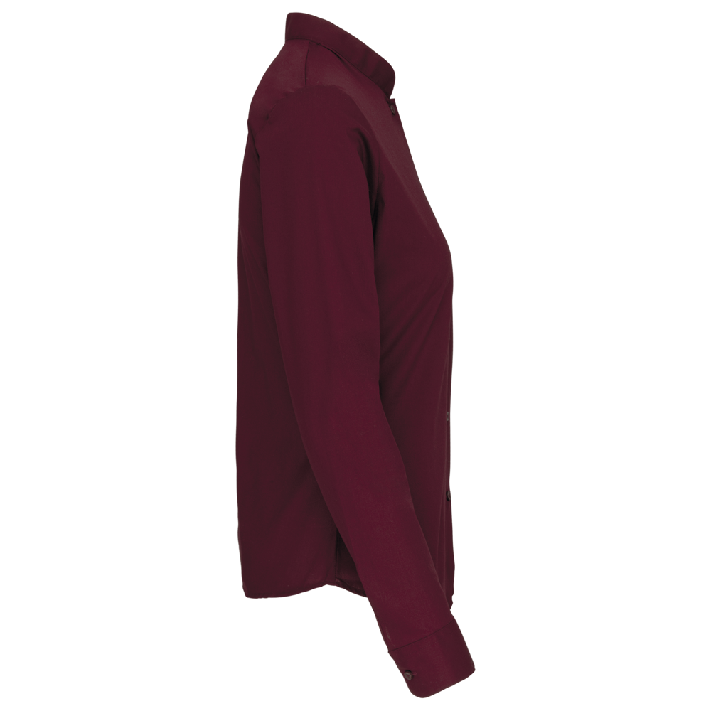 K514C - Damen hemdbluse mao-kragen langarm