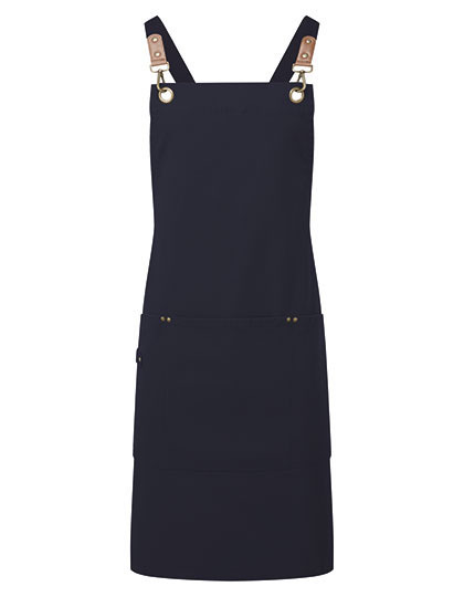 Premier Workwear - Clip ‘n’ Clasp Cross-Back Bib Apron - Navy (ca. Pantone 533C)