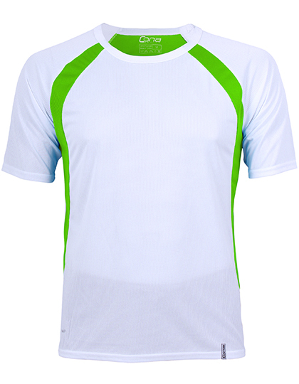 CONA SPORTS - Pace Tech Tee - White, Lime