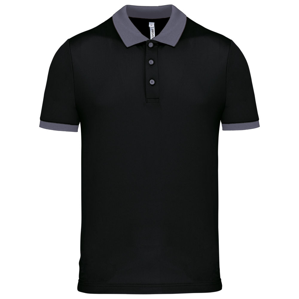 PA489 - Herren Performance Piqué-Polohemd - Black / sporty grey