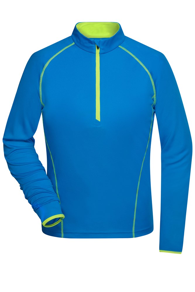 Ladies' Sports Shirt Long-Sleeved - Bright-blue/bright-yellow (ca. Pantone 3005c
809M)