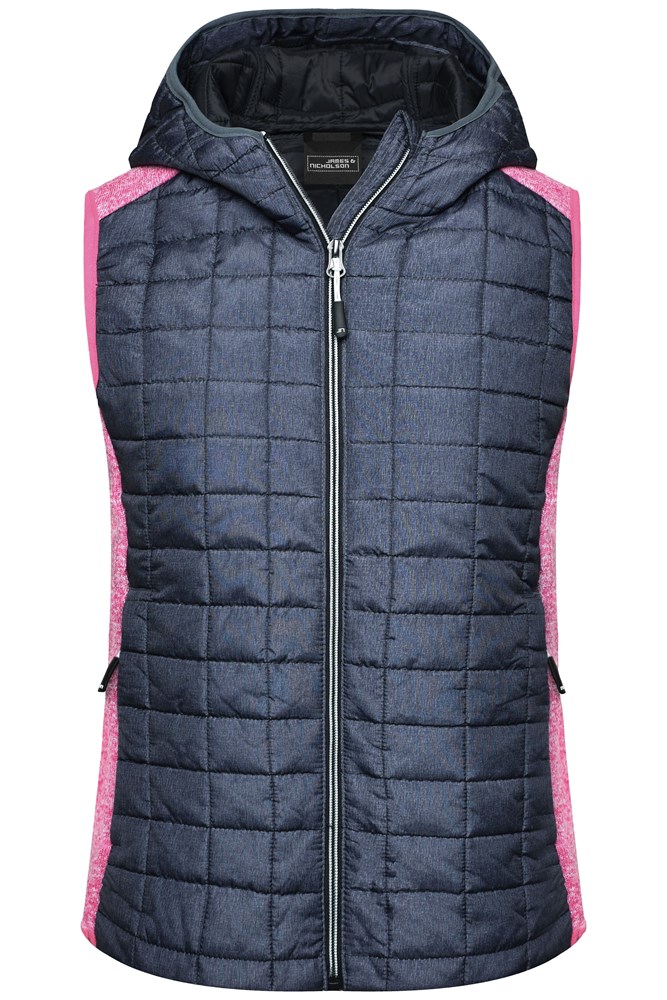 Ladies' Knitted Hybrid Vest - Pink-melange/anthracite-melange (ca. Pantone 674C
432C)