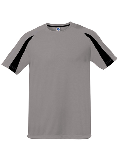 Starworld - Unisex Contrast Sports T-Shirt - Sports Grey (Melange), Black