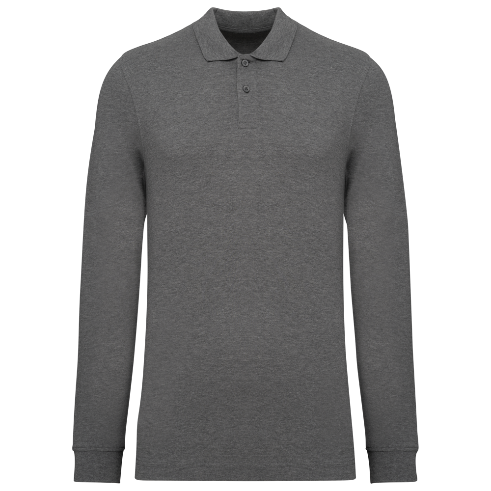- Herren Piqué-Polohemd lange Ärmel Bio-180 - Grey Heather