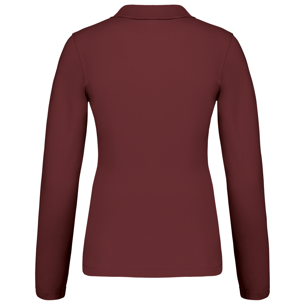 K257C - Damen Langarm-Polohemd. Baumwollpiqué